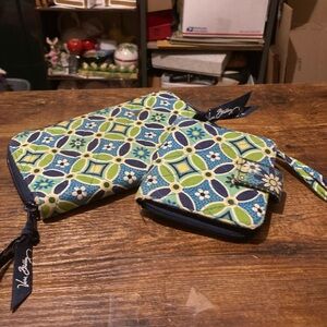Vera Bradley set of zip around wallet and a mini wallet